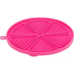 Lick'n'Snack CIRCLE mit Saugnäpfen - Matte zum langsamen Füttern, 18 cm, TPR/Kunststoff, rosa